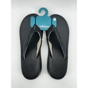 Cobian DRT Salt & Light Flip Flop Sandals Black Leather Men's Size 12